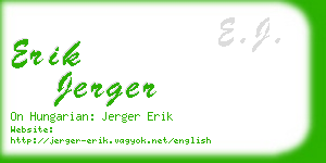 erik jerger business card